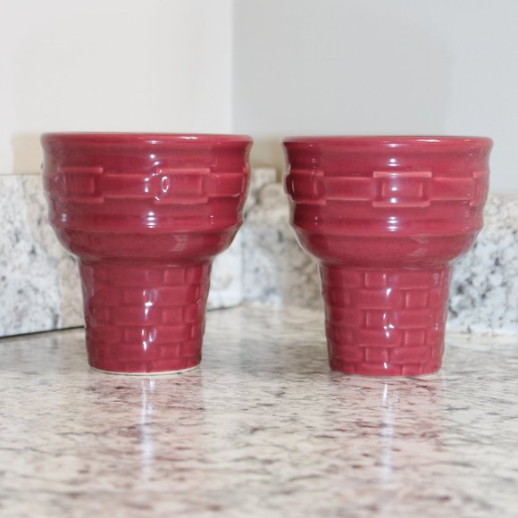 Longaberger Pottery Ice Cream Cone Bowls Dishes - Picture 1 of 3